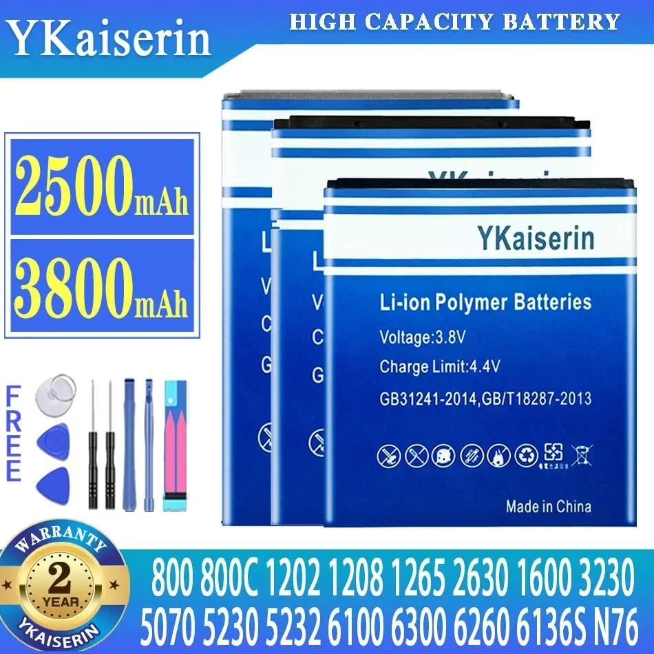 Batteria Del Telefono Bl-4C Bl-5C Bl-4B Bl-5B Bl-5J Bv-5Jw Per Nokia 6100 6300 6260 6136S 2630 5070 C2-01 Bl 4C Bl 5C Bl5C Batteria