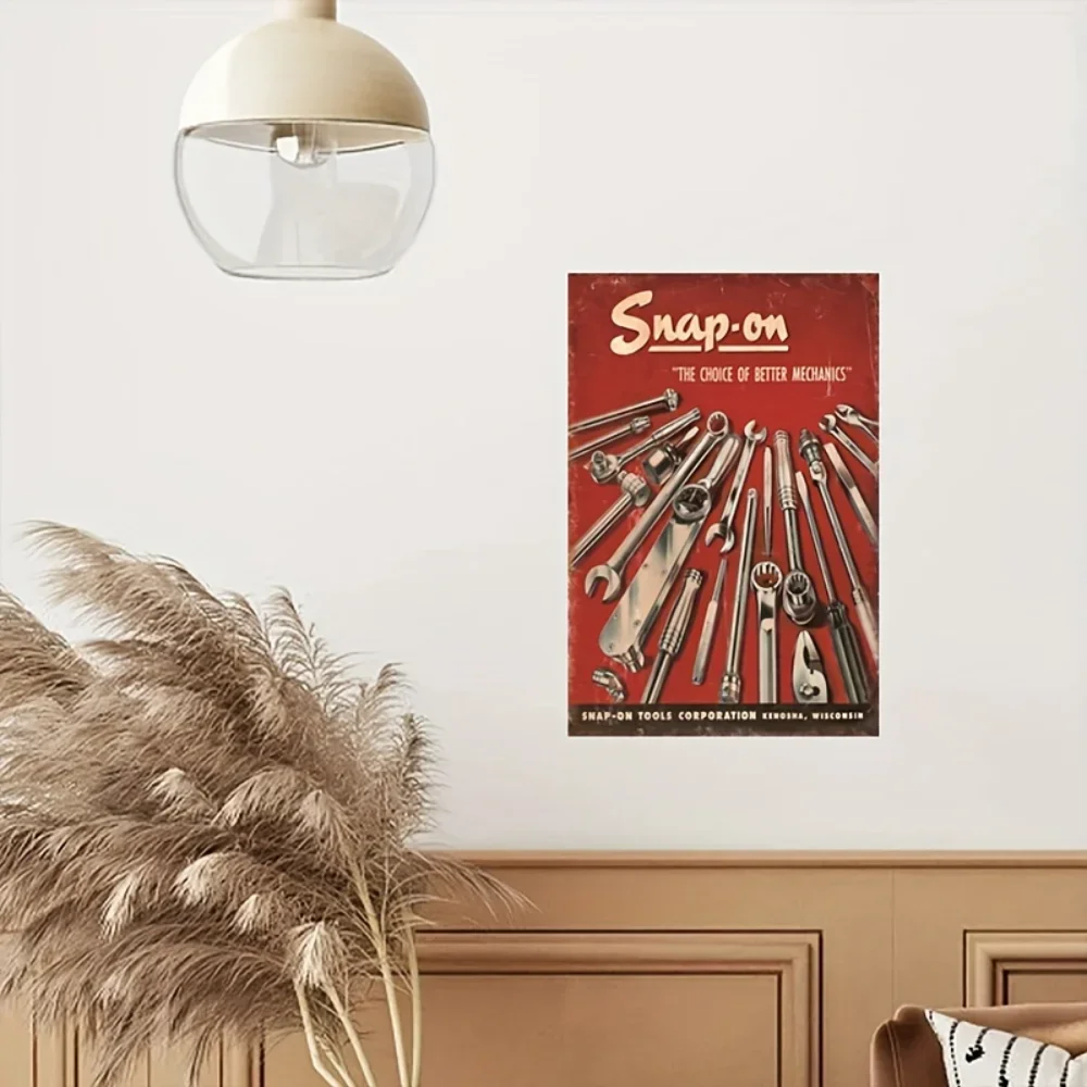 ToolTales Retro Snap-On Tools Teneke Tabela - Garaj Mekaniği Metal Plak, Adam Mağaraları ve Otomatik Mağazalar için Vintage Atölye Dekoru