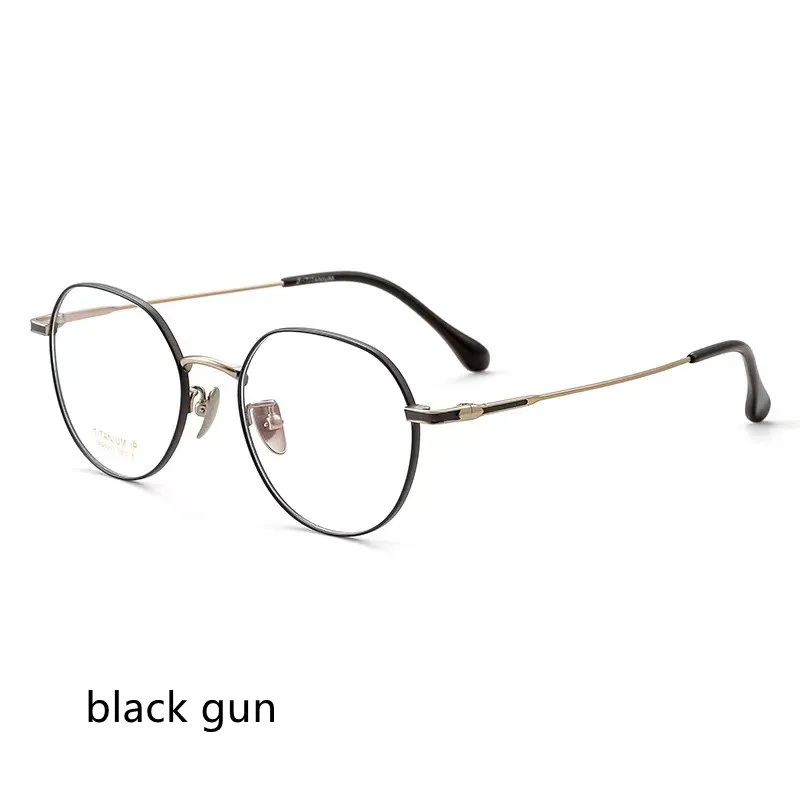 

50mm small Round Pure titanium Frames myopia Glasses Spectacles come with clear lenses Prescription eyeglass frame 5063