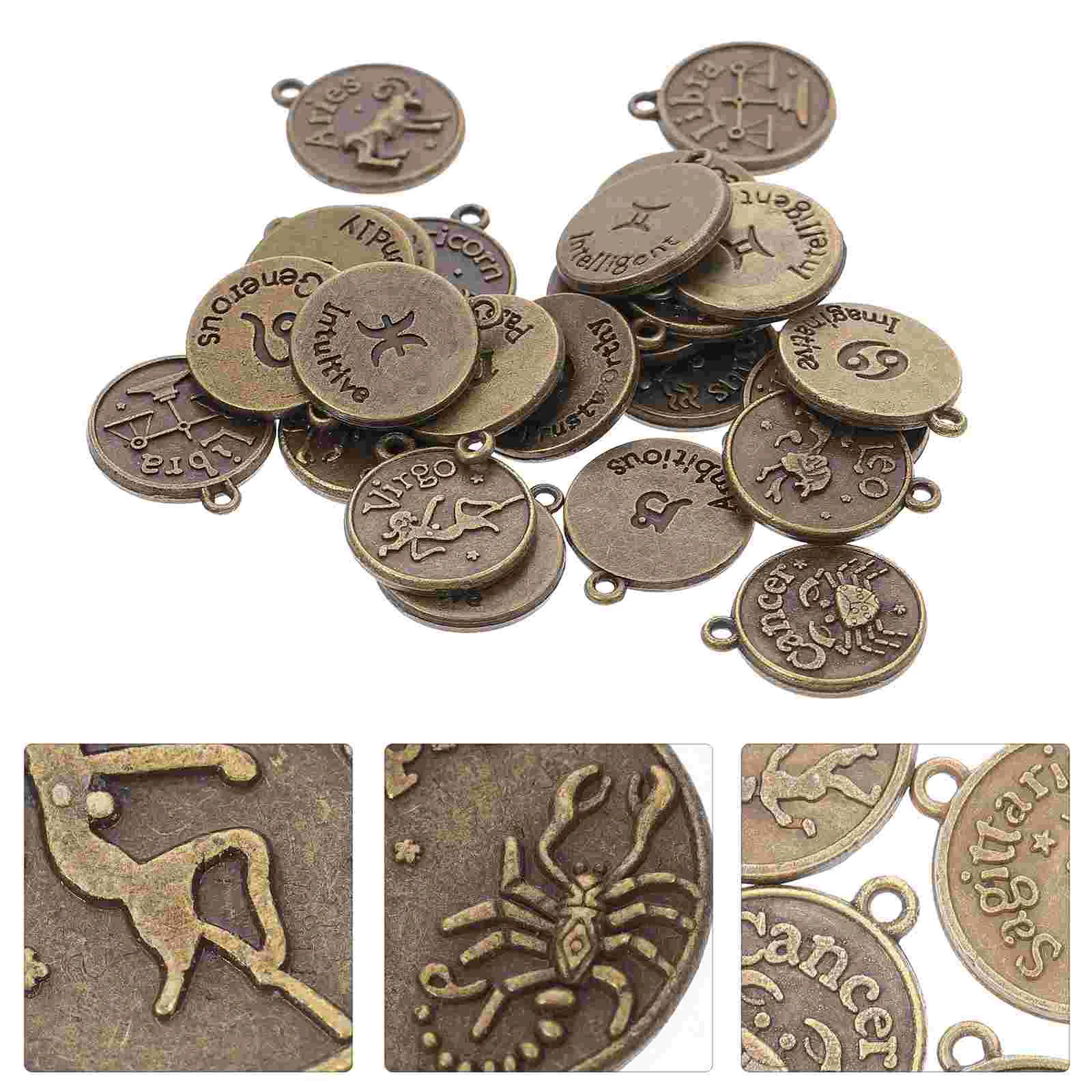 

24 Pcs 12 Constellation Pendant Stainless Steel Charms Jewelry Pendent Sagittarius