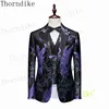 Thorndike Latest Charm Purple Coat Pants Designs Tuxedo Jacket Slim Fit Men Suit 3 Piece Blazers Custom Groom Prom Suits Terno 2