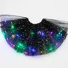 LED Glowing Light Women Tulle Star Skirt Short Tutu Mini Skirt Adult Fancy Ballet Dancewear Party Costume Ball Gown Mini Skirt 6