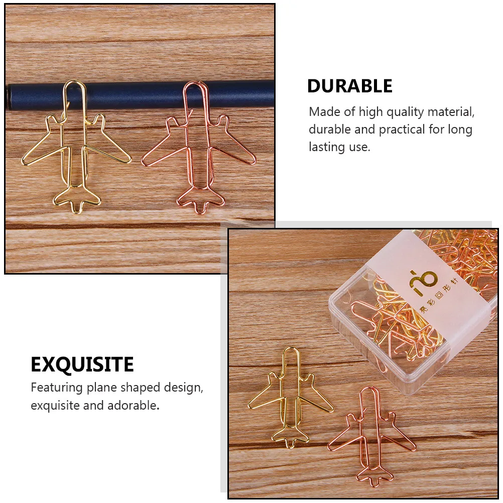 24Pcs 크리 에이 티브 종이 클립 비행기 모양의 다양한 색상 사랑스러운 북마크 클립 사무용품 메모 클램프 귀여운 문구