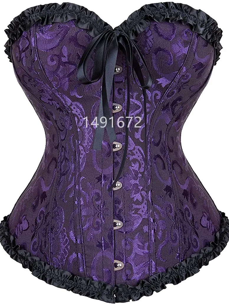 2025 Vintage bustier korset voor dames, met veters en kousenbanden