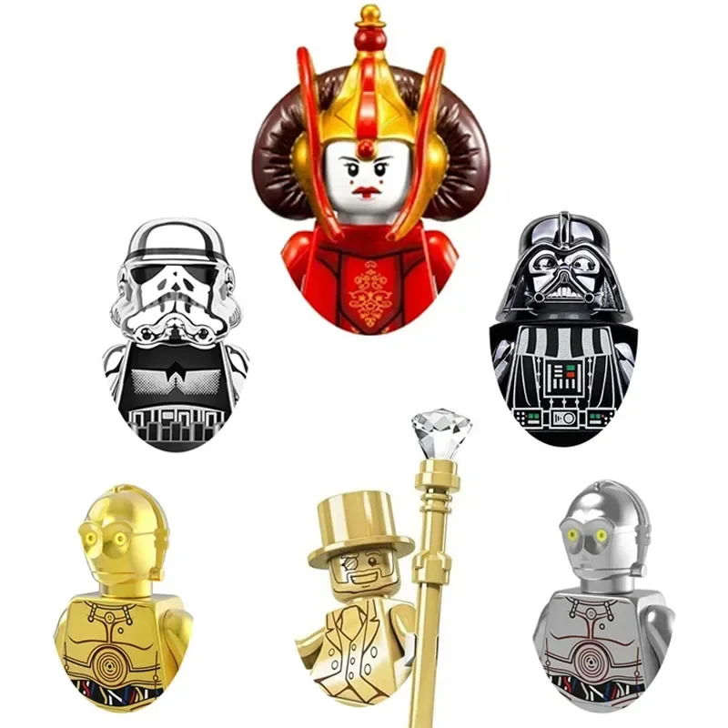 

PG635 PG637 PG801 PG802 Star Wars Amidala Electroplate Toy Bricks Assembling Doll Building Blocks Boy Birthday Present