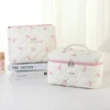 2024 Korea Bow Print Women Makeup Bag Large Capacity Portable Cosmetic Case for Travel Toiletries Cosmetics Storage Bag 2