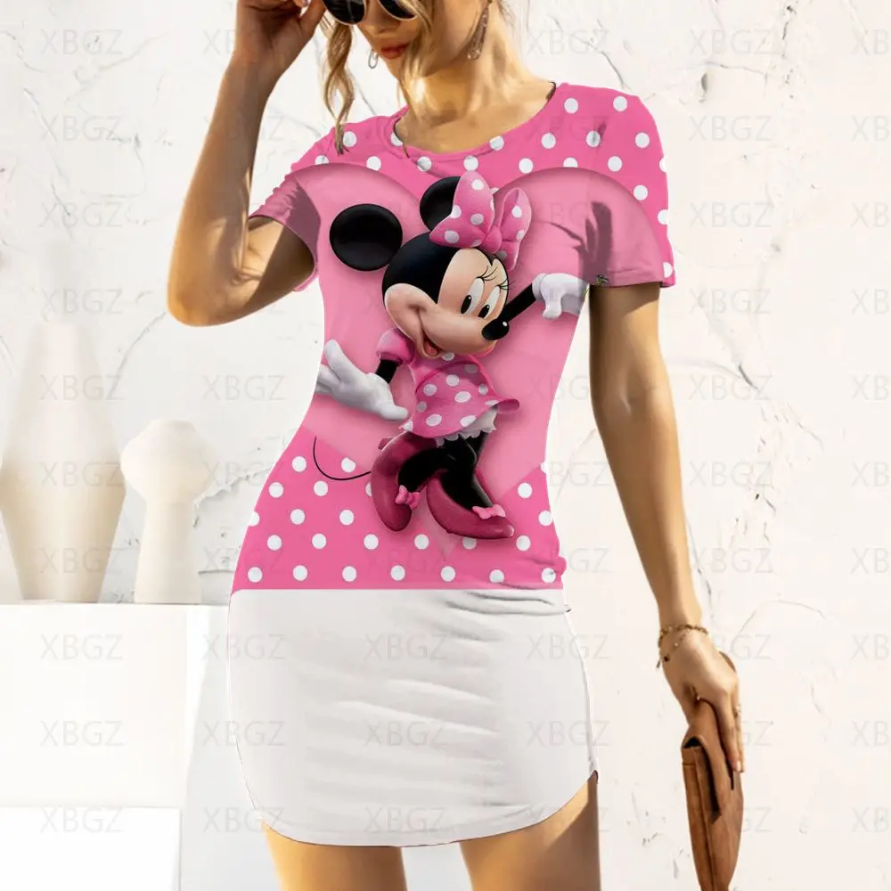 

Sexy Dresses Y2k Mikey Mouse Disney Women's Dress Evening Print 2022 Party Slim Fit Chic Elegant Woman Fashion Summer Minnie 5XL