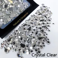 150pcs Round Flatback Glass Rhinestones Plus 20pcs Odd Shaped Jewelry DIY Design Making Beads Beauty Decorations For Nail Art 2