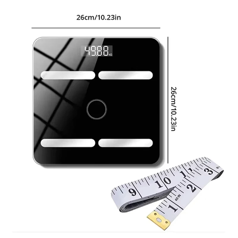 Loss Weighing Device LED Display Smart Body Weight USB Charging Precision Electronic Scale For Home Office Adult_voghion.com