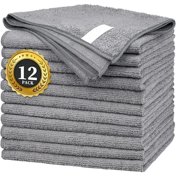 1/12PCS Grigio Carbone di Bambù Addensato Super Assorbente Strofinaccio Anti-grasso Cucina Strofinacci Panni di Pulizia In Microfibra 1