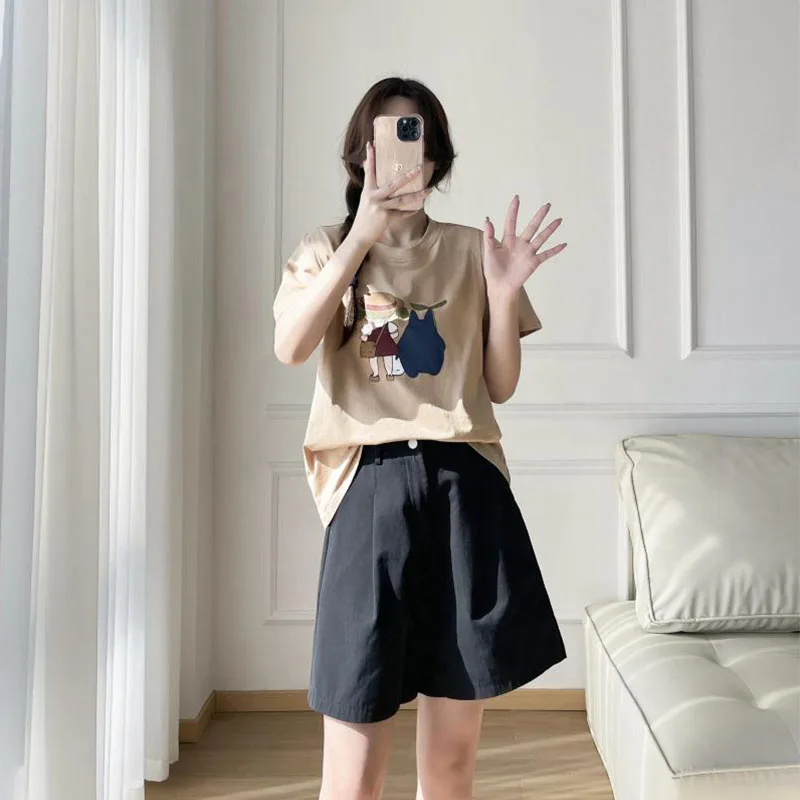 Pregnant Women Summer Maternity T Shirt Casual Breastfeeding Clothes Nursing Horizontal Zipper Lactation Top Soft Cotton 3XL 4
