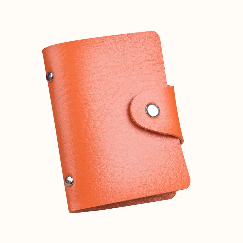 PU Leather Business Card Holder 24 Cards Slot ID Credit Card Case Anti-theft Pocket Coin Wallet credit card holder card holder