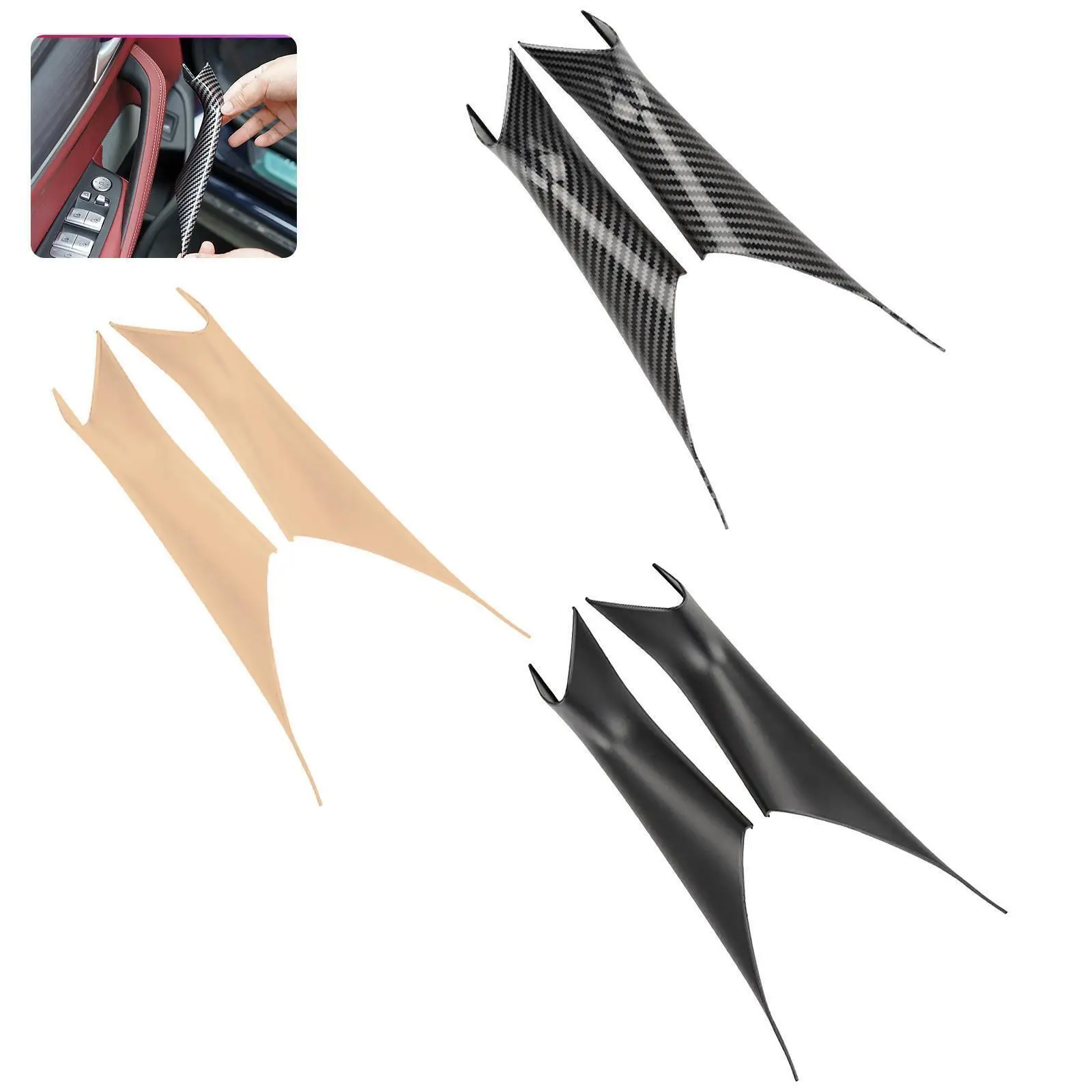 Maniglie Per Porte Interne Per Auto Anteriore Posteriore Sinistro Destro Porte Interne Pannello Maniglia Bar Pull Carrier Trim Cover Per Bmw Serie 3 4