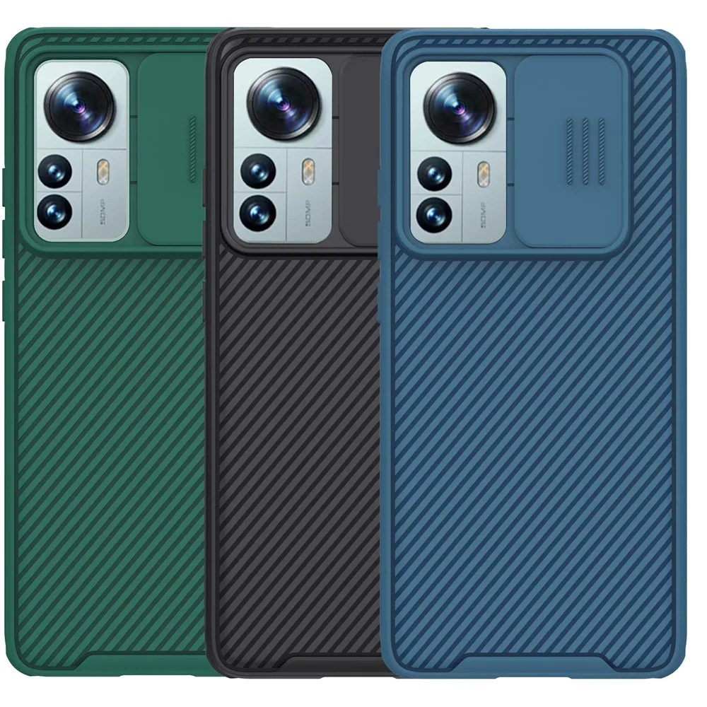 For Xiaomi 12S Pro/Mi 12 Pro NILLKIN CamShield Pro Case Camera Len Protective Slide Cover Stripe Back Shell