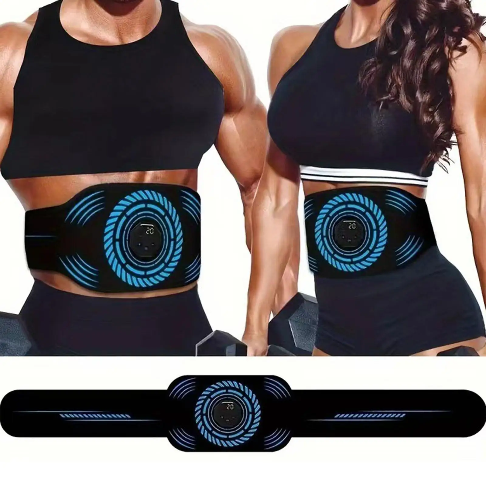 ABS Stimulator Belt Portable Men Women Ab Toner for Sports Home Abdomen Arms