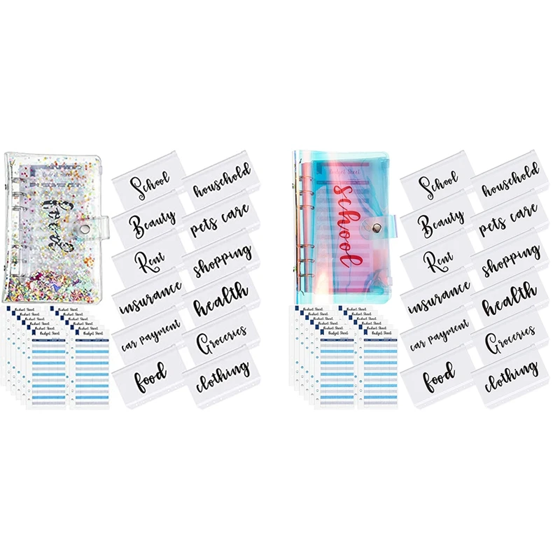 

Папка А6 с крышкой для блокнота, папка из ПВХ, водонепроницаемая папка на 6 колец, блокнот, Бюджетный лист