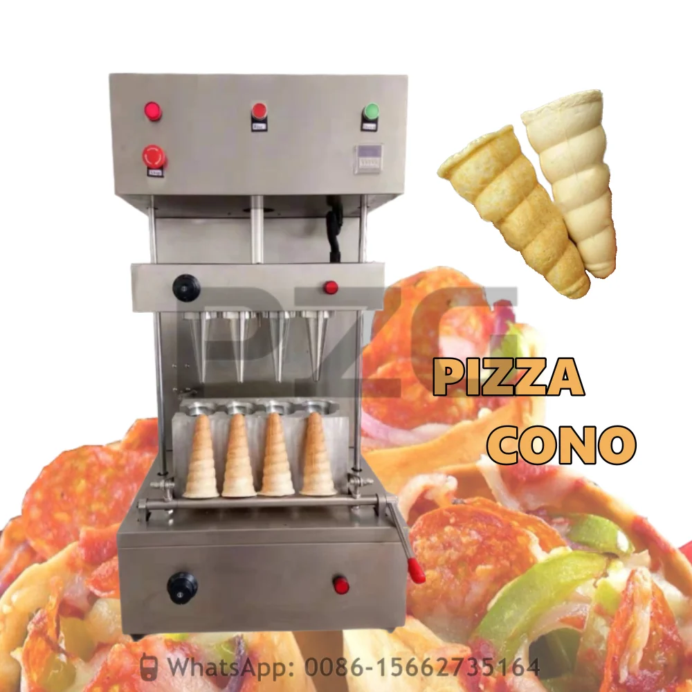 Electric Automatic 4 Molds Conch Pizza Cone Maker Pizza Cone Molding Machine Pizza Cone Oven Showcase