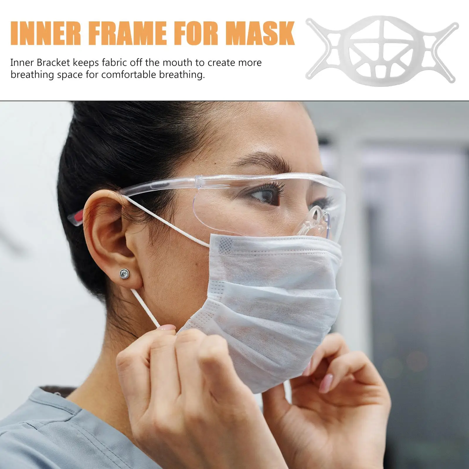 10pc Mask Bracket Lightweight Inner Support Frame Reusable Plastic Stand For Mask Particle Workplace Safety Supplies