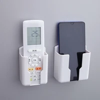 Support universel pour télécommande de climatiseur, 1 pièce, boîte murale blanche, support de rangement pour télécommande, support de chargement de téléphone 2