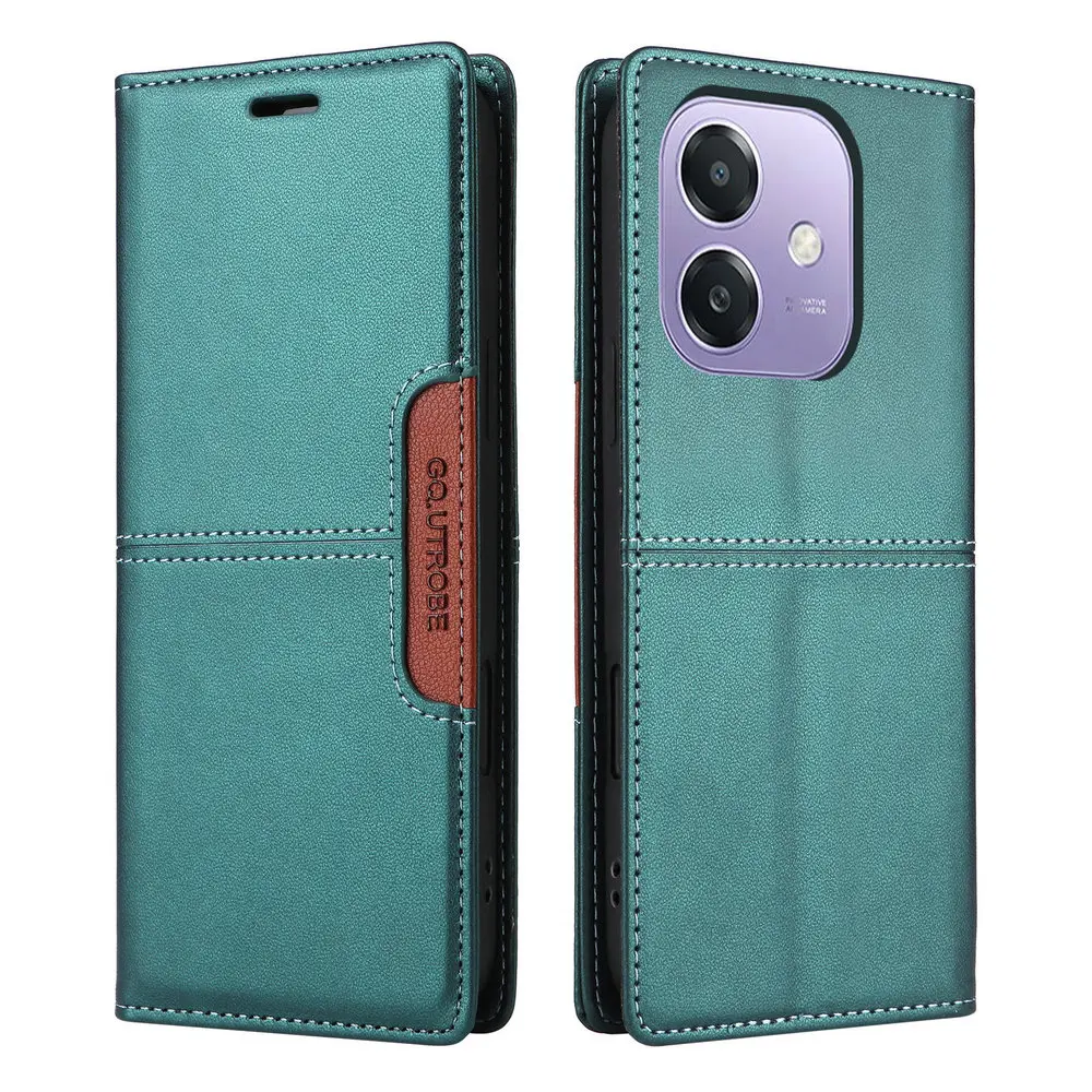 Luxury RFID Leather Wallet Case - Magnetic Flip Cover Book Design