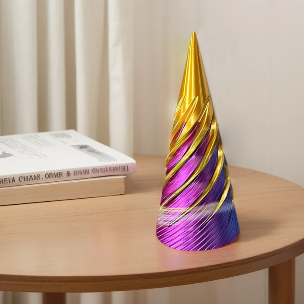 3D Printed Spiral Cone Toy Impossible Pyramid Passthrough Sculpture Pass Through Pyramid Fidget Toy Gifts Kids Adults 3d printed toy pyramid toy fidget toys