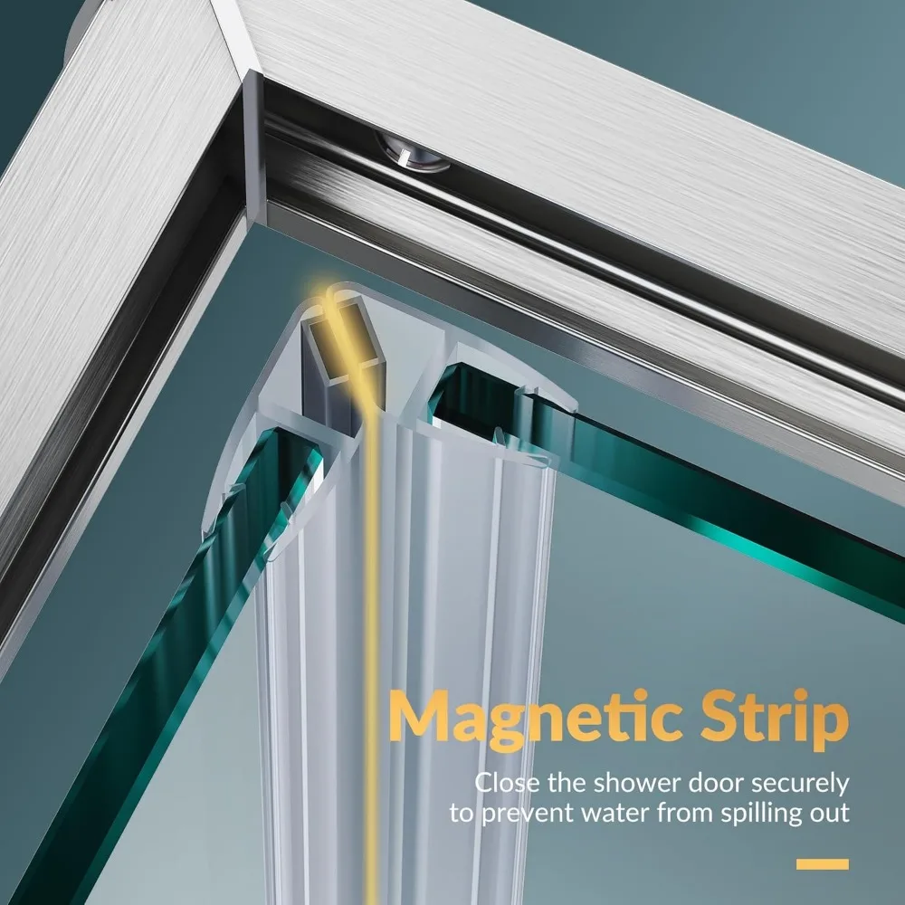 Corner Shower Enclosure For Bathroom 36 in.D x 36 in. W x 72 in. H, Double Sliding Shower Door with 1/4 in. Clear Glass 5