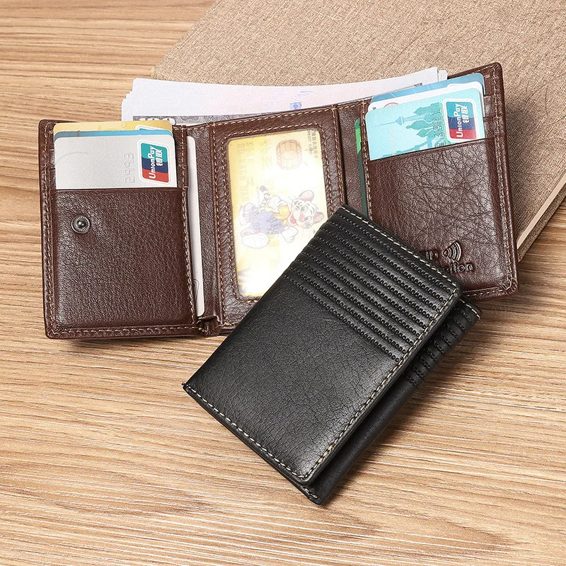 Genuine Leather Men's Wallet with RFID Blocking