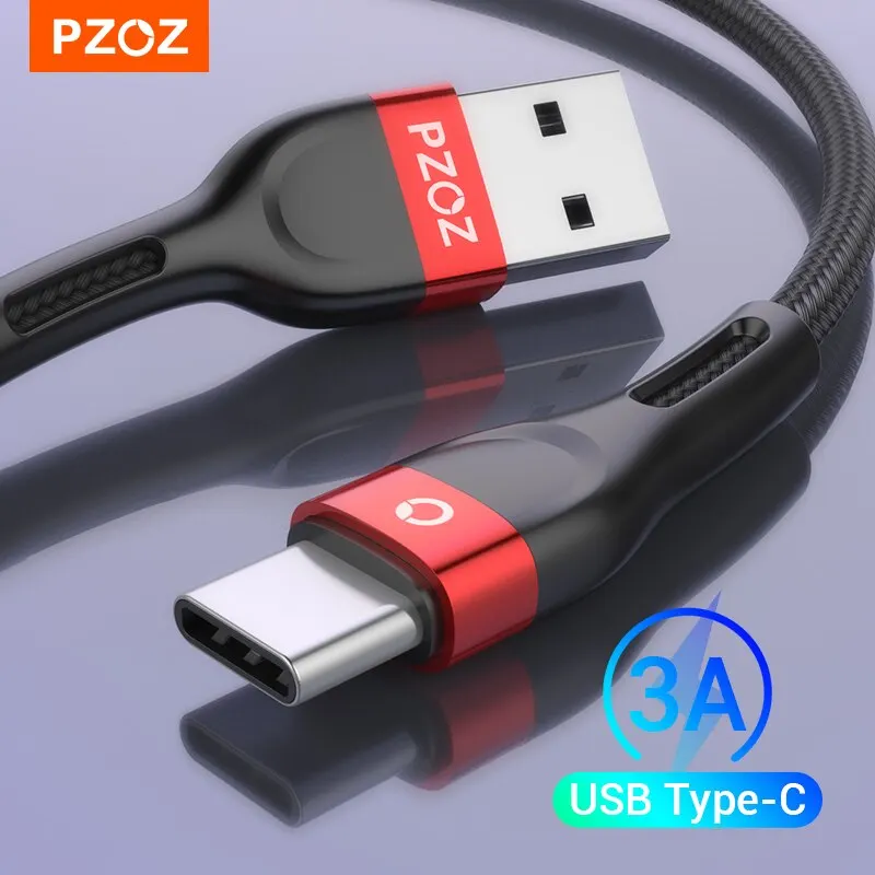 PZOZ USB Type C Cable Fast Charging Wire Cord USB C Cable For Samsung Xiaomi Mi Redmi Mobile Phone USBC TypeC Charger