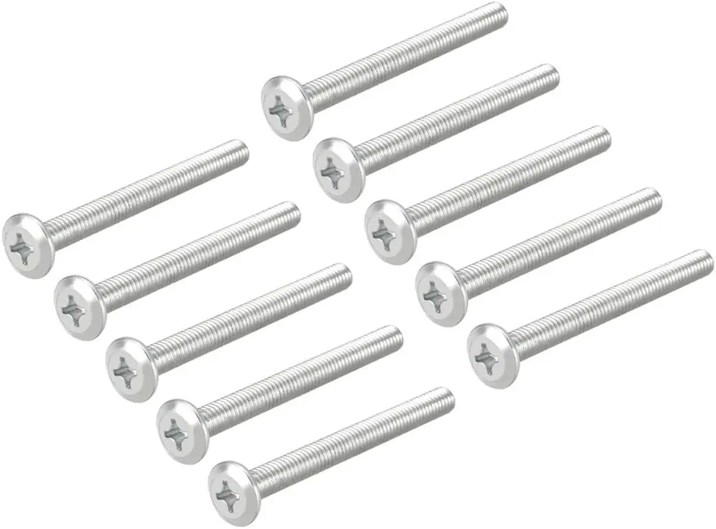 

Kidisoii M6x35mm Phillips Head Machine Screws Zinc Plated Cross Screw Leather Fasteners Bolts, Full Thread Carbon Steel 10Pcs