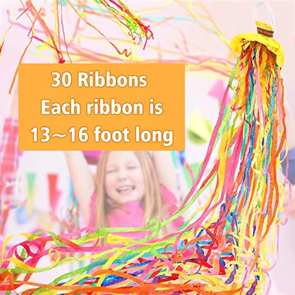 Watercolor Festive Pink Striped Exploding Party Popper With Streamers And Confetti