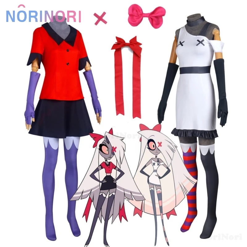 

Anime Hazbin Vaggie Cosplay Costume Hotel Uniforms Angel Fight Dress Skirt Outfit Vaggie Cosplay Clothes Halloween Party Suit