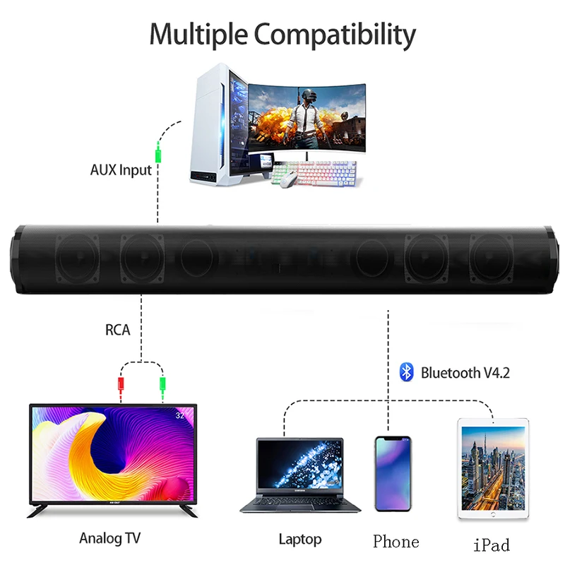 Bluetooth Speaker Wireless Bluetooth Sound Bar Speaker System Surround Stereo Home Theater TV Projector Super Power Speaker BS-10 BS-28A BS-28B bluetooth speaker