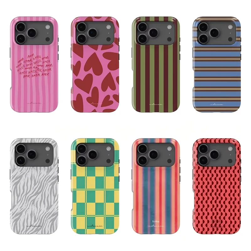 Vibrant Striped Double-Layer Shockproof Phone Case