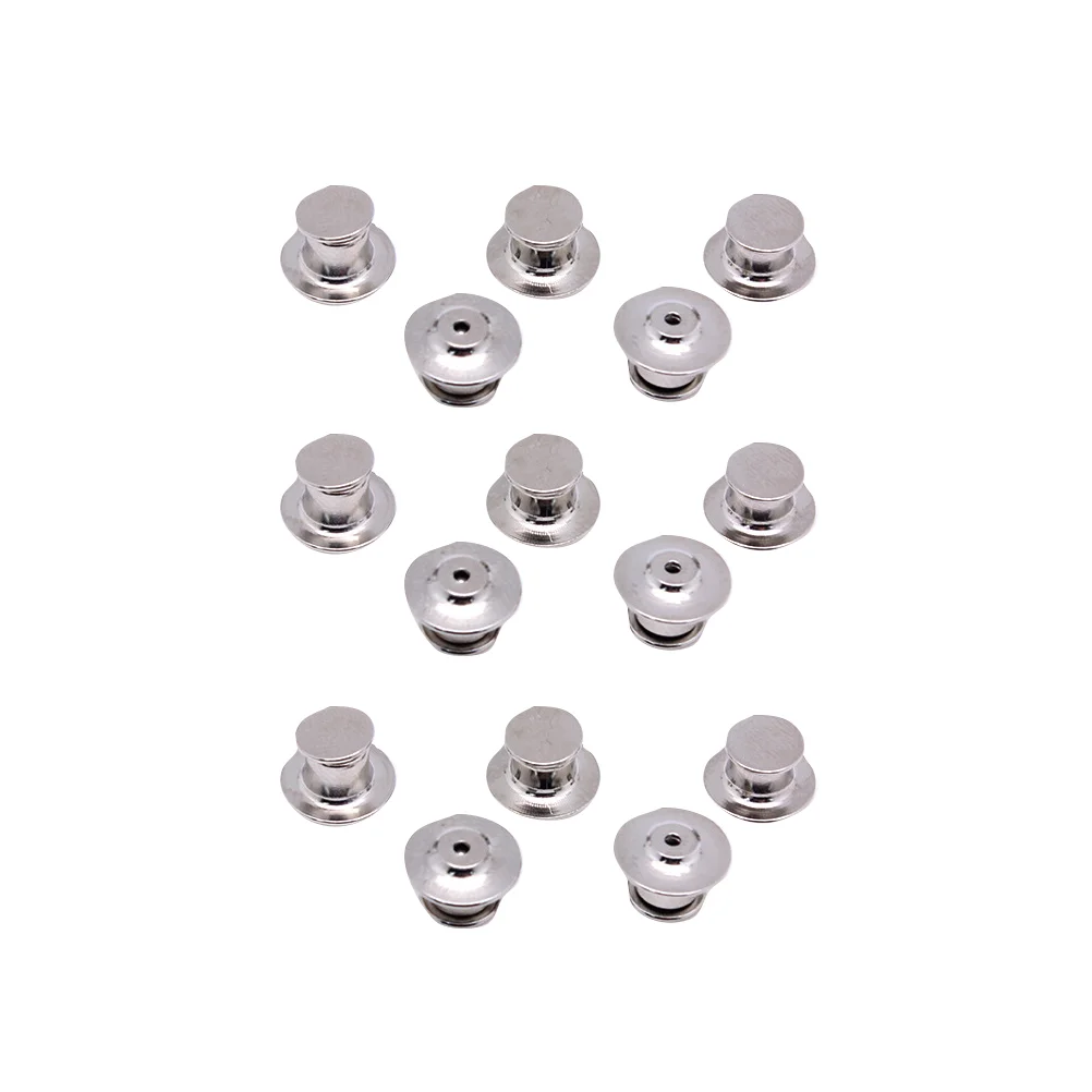 30PCS Durable Metal Flat Locking Pin Backs Brooch Badge Accessories (Silver)