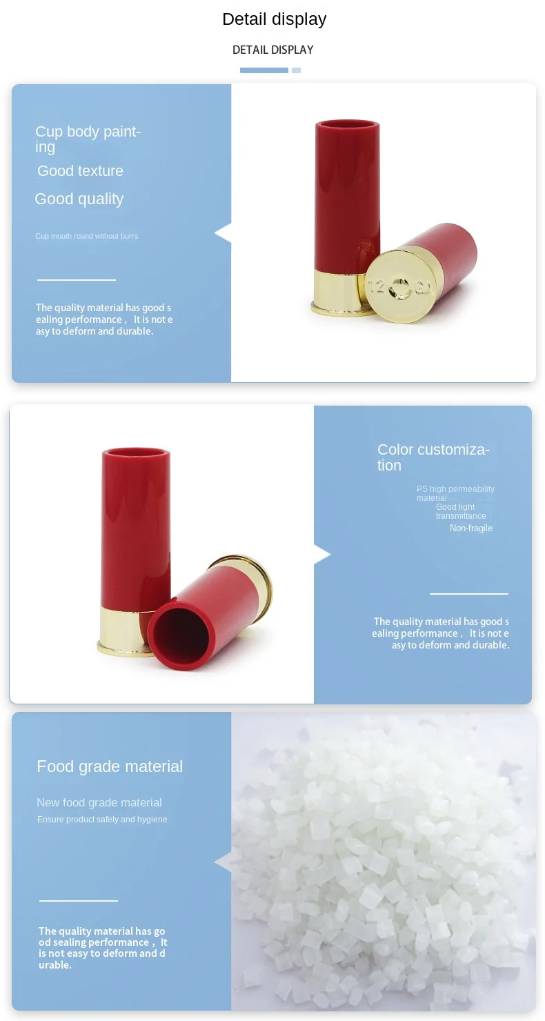 Description Picture 3 of item4Pcs/Set Plastic 12 Gauge Shell Shotgun Shot Glasses Drinking Cup for Hunting Shooting,Bar Glasses Gift Drinking Cup Set for Men