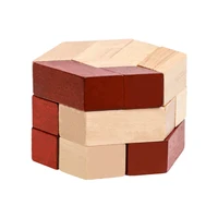 Wooden Hexagonal Cylinder Brain Teaser Puzzles For Kids And Adults Iq Test Logic Games Rompecabezas De Madera Infantil 1