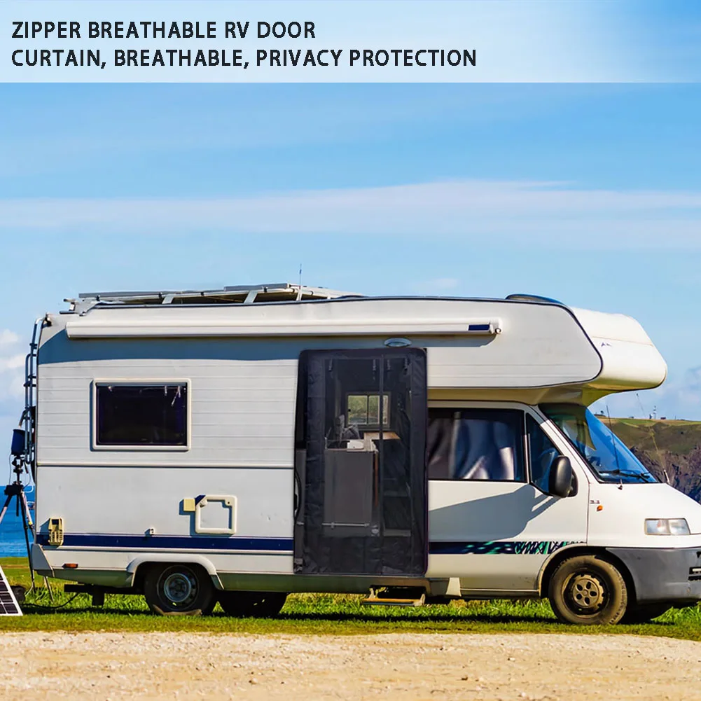 Magnetic Insect Mosquito Screen with Zipper Insect Mosquito Curtain RV Mosquito-proof Door Curtain for Camper Sliding Door Back