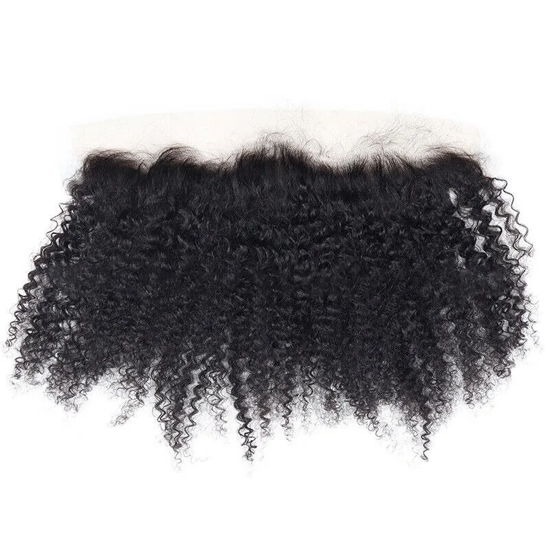 Afro Kinky Curly 13x4 Lace Frontal Human Hair Transparent Lace Frontal Brazilian Virgin Hair High Quality Soft and Silky