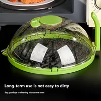 Couvercle anti-éclaboussures transparent pour micro-ondes avec vapeur d'eau et poignée, protection anti-éclaboussures pour micro-ondes, couvercle de cuisson, gadgets de cuisine 4