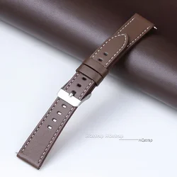 Vintage Leather Watch Strap Band with Quick Release - Black, Brown, or Blue - 22mm (Dark brown)