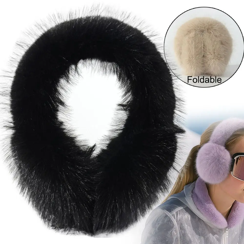 Fashion Winter Warm Soft Earmuffs Ear Warmer Folding Foldable Earflaps Cold Protection Faux Fur Ear-Muffs For Women Men Outdoor