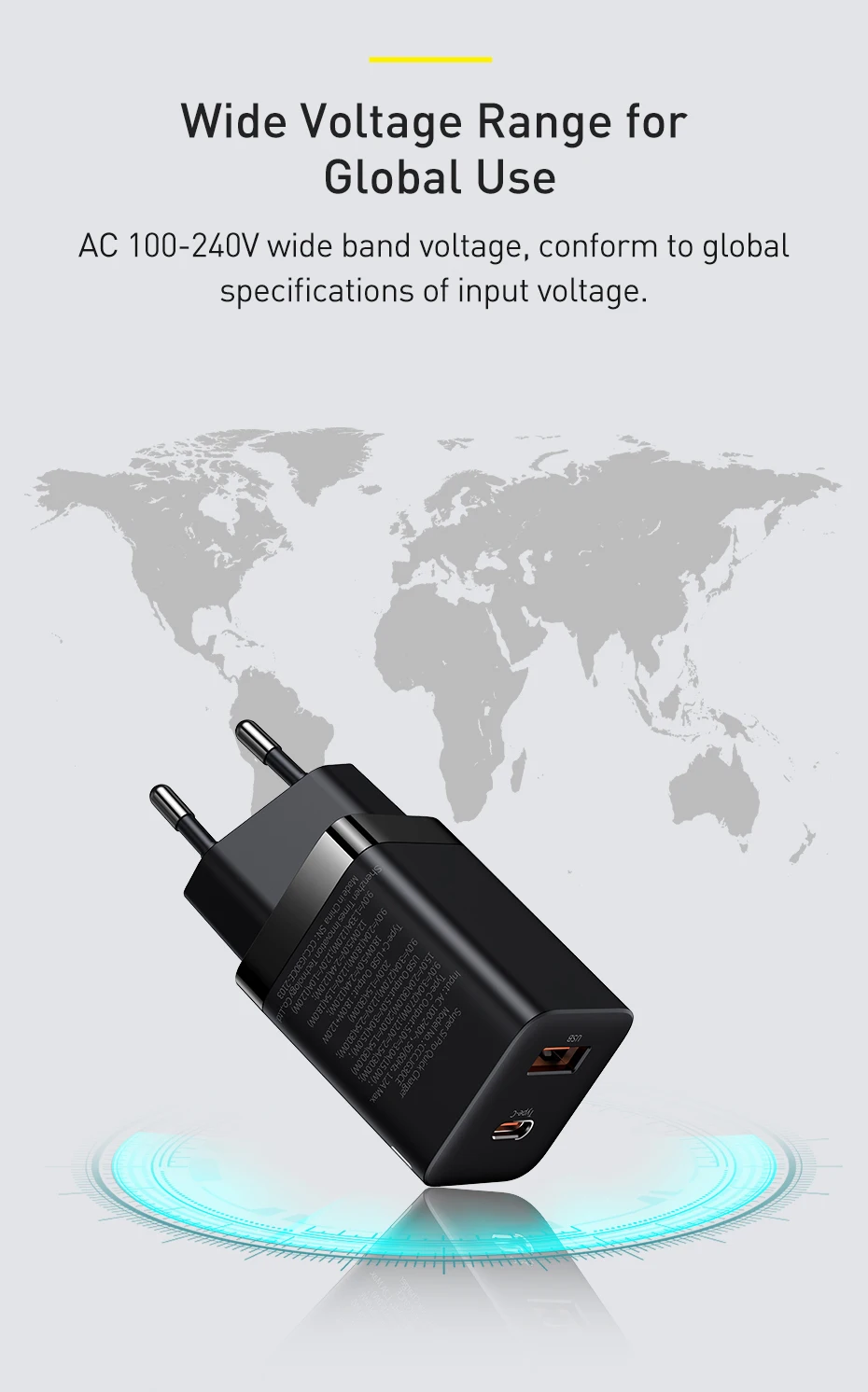 Зарядное устройство Baseus PD 30 Вт с USB-портом для iPhone 14 Pro Max ...