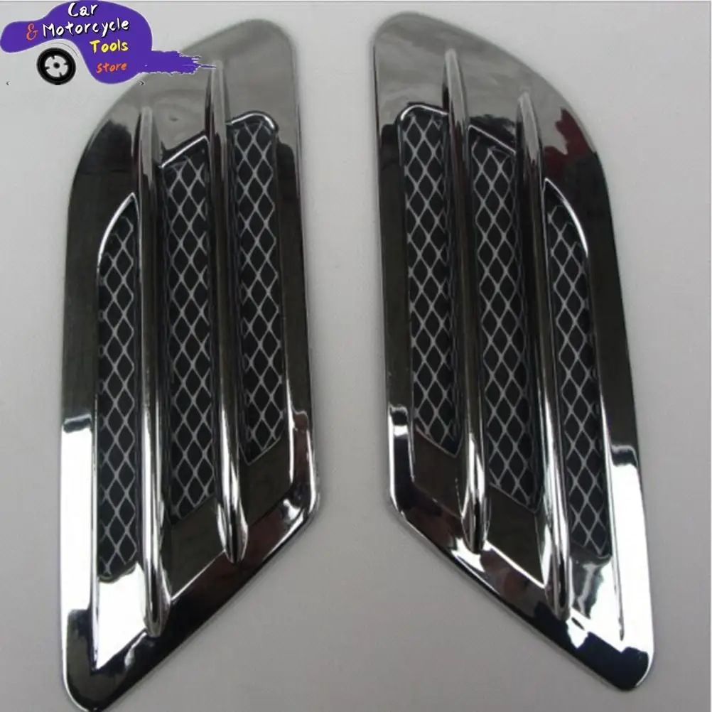 2Pcs/Set Car Side Air Flow Vent for Fender Hole Cover Intake Grille Duct Decoration ABS Plastic Sticker