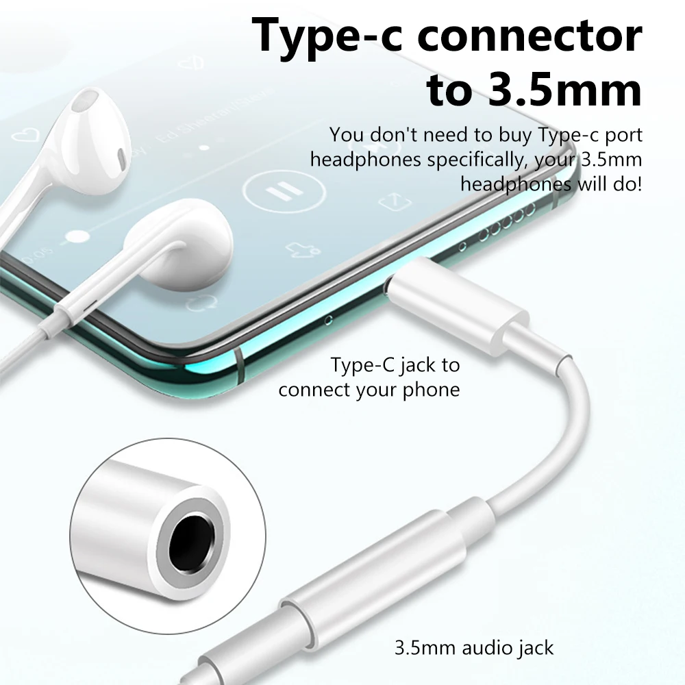รูปสินค้า อะแดปเตอร์ USB-C เป็น 3.5 มม. แปลงหูฟังมือถือ