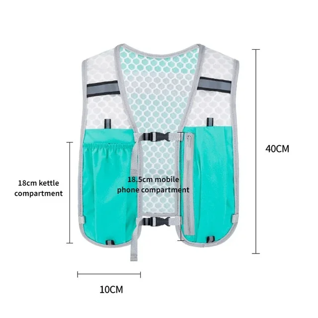 Running Water Bottle Storage Vest Lightweight Running Vest Reflective Hydration Water Chest Pack With Phone Holder Cycling Vest 3