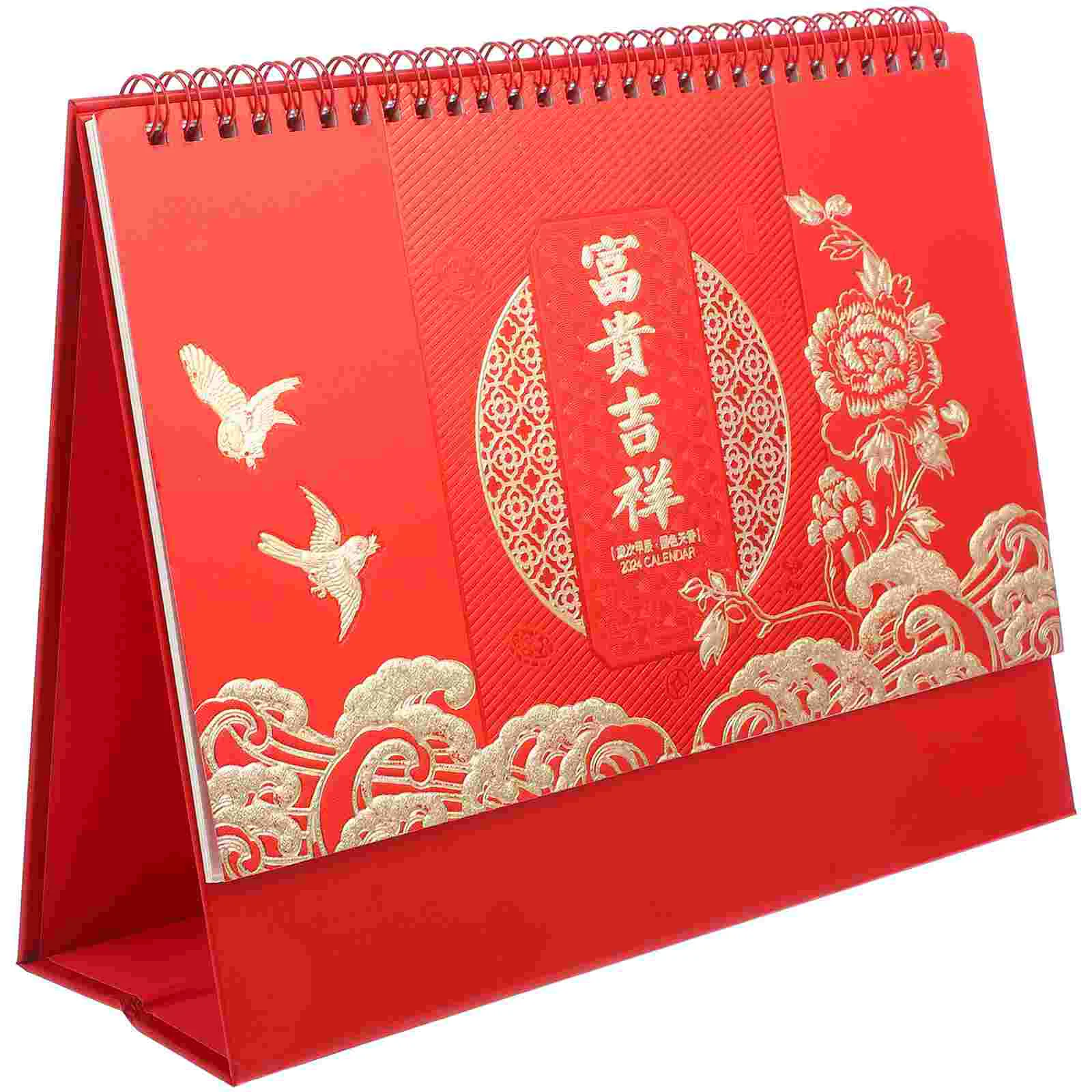 2024 Chinese Desk Calendars Chinese Year The Dragon Calendar Standing Flip Desktop Calendar Year Daily Planner Calendar 2024 calendar 3d notepad tree house calendars art 3d memo pad sticky notes block notes decorations new year of dragon gifts