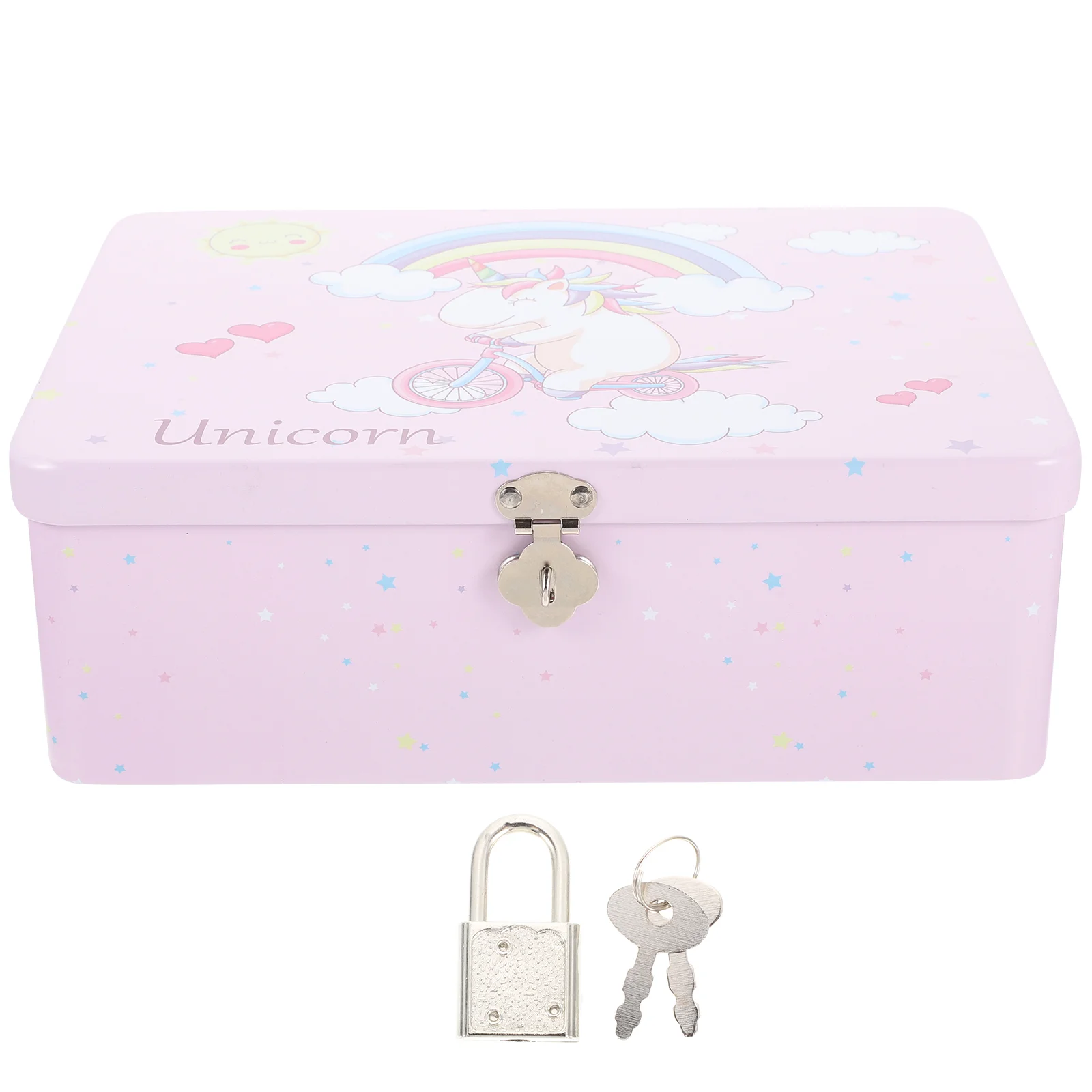 

Storage Box with Lock Food Containers for Kids Vintage Decor Display Tin Case Souvenir