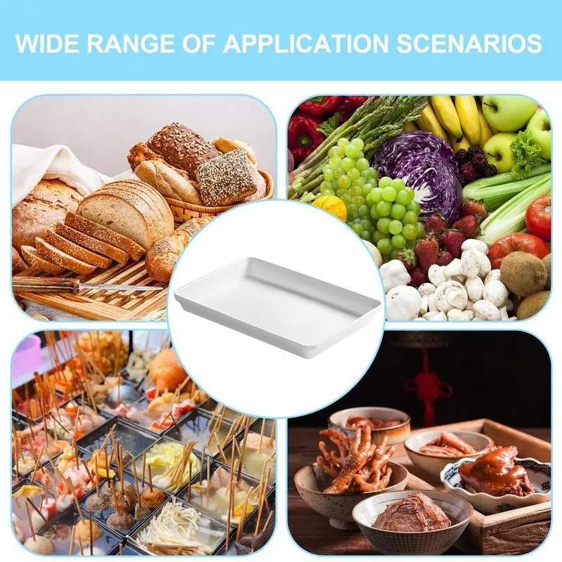 White Reusable Food Tray Large Serving Platters for Party Food Classic Design Large Serving Platter Set for Barbecues Outdoor 2