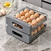 32 compartment capacity refrigerator egg organizer storage box, drawer style egg rack ,double-layer egg shelf preservation box 2