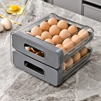 32 compartment capacity refrigerator egg organizer storage box, drawer style egg rack ,double-layer egg shelf preservation box 2